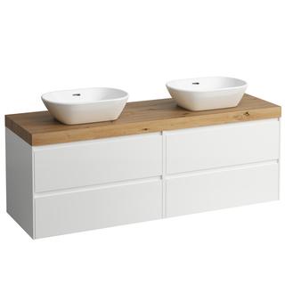 Laufen Waschtischp mit Unterschrank LANI 157x58x49,5cm, m AS L + R, Pl Ei, we. gl