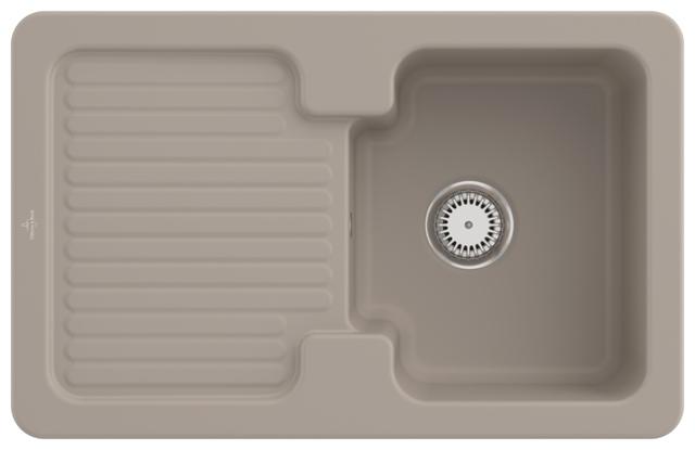 Artikelbild 1 des Artikels „V&B Spüle Condor 45 m Abl.garn, Hand., almond CeramicPlus mit Ablaufgarnitur, Handbetätigung | almond CeramicPlus“