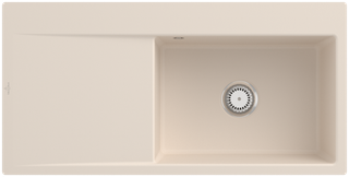 V&B bündige Spüle Subway Style 60 Flat re, m Abl.garn, Hand., ivory CeramicPlus