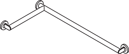 Artikelbild 3 des Artikels „HEWI Duschhandlauf System 900 d 32mm, L, W1 = 813mm, pb, sw matt links, W1 = 813mm | pulverbeschichtet, schwarz tiefmatt“