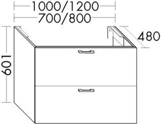 Burgbad Waschtischunterschrank Diago 100x60,1x48cm, dg Um, 1 Lade/1 Ausz.