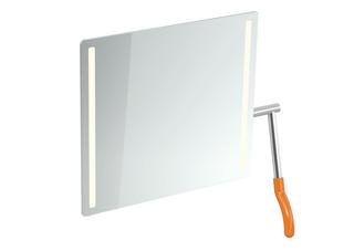 HEWI Kippspiegel 600x540x6mm, Hebel rechts, orange