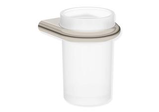 HEWI Becher Gl. m. Halter Ser 480, Halter PVD nickel glänzend