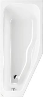 Polypex Raumspar-Badewanne PLUS 170x75/40cm, vulkangrau, rechts