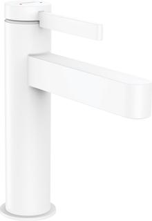 hansgrohe WT-Einhebelmischer 110 Finoris mit Push-Open-Ablaufgarnitur, mattweiß