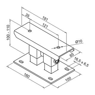 Zehnder Fußkonsole FMORV HD10-4 z Bo-mont, m va Bo.abs. 100 - 110mm, SF