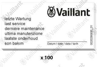 VA Wartungsaufkleber, (x100) Vaillant-Nr. 0020270735