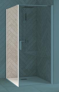 Kinedo Smart Design F75 Seitenwand teilgerahmt Profil weiß Klarglas PF SF