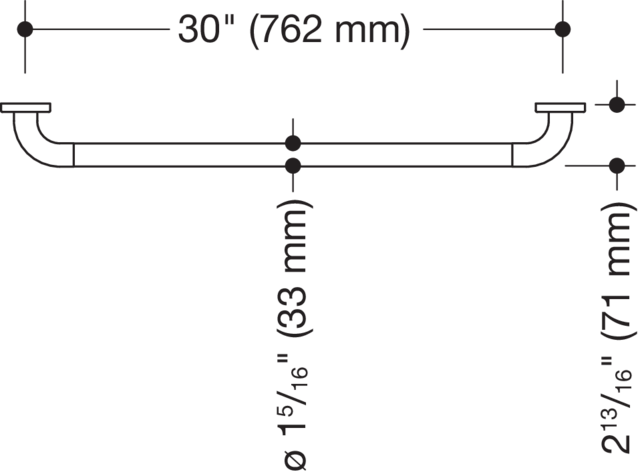 Artikelbild 3 des Artikels „HEWI Haltegriff (USA) Serie 801 Achsmaß 30 inch rubinrot “