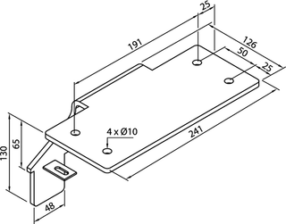 Zehnder Bankträger ZRV 541, 541/1, für Bauhöhe 70mm, weiß