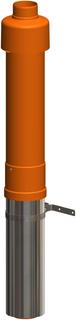 MHG Doppelrohr DN 80/125, 650mm, rot/PP/Edelstahl blank