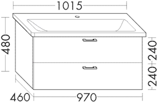 Burgbad Waschtischunterschrank sys30 97x48x46cm, Sana, 1 Schublade/1 Auszug