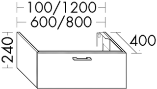 Waschtischunterschrank sys30 1 Schublade