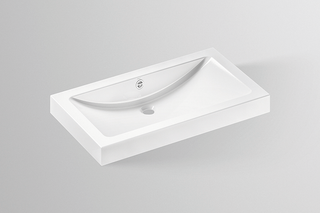 Alape Aufsatz-Waschtisch AB.R800 800x455x75mm, we, o HL, mit Überlauf