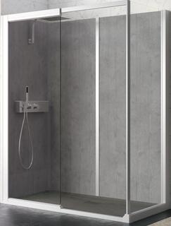 Kinedo KOCOON 170X80 Ecke Orientgrau Grau, Mattglas, ohne Tür, Thermostat