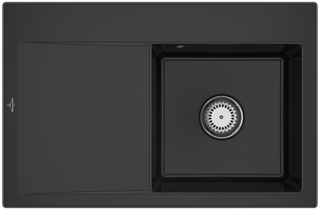 V&B Spüle Subway Style 45 re, m Abl.garn, Hand., pure black