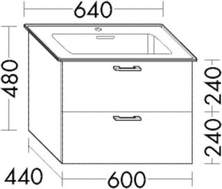 Burgbad Waschtischunterschrank Diago 60 x 48 x 44 cm, 1 Schublade/1 Auszug