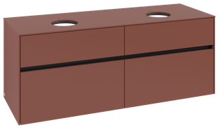 V&B Waschtischunterschrank Collaro 140x54,8x50cm, f 2 Waschtische, wine red