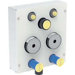 GE AP Armaturenblock m. 2 WZ-Strecken 2 UP-Absperrventile u. Anschl. T-Stück