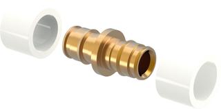 Uponor Kupplung Q&E 1 Kuppl., 2 PEX-Ringe, Messing, 16x1,8mm
