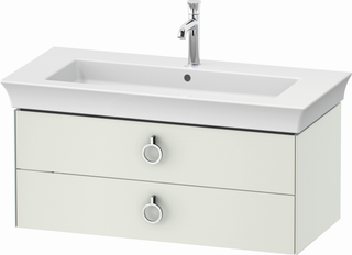 DU WTU wh. White Tulip,2 SK,mit Griff 410x984x458,Weiß Seidnematt ES Nussb