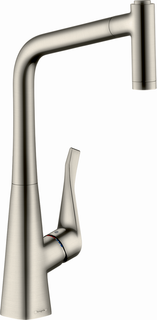 hansgrohe SPT-EHM 320 Metris M71 EcoSm. m Ausz-br, 2jet, 5,8 l/m., Edelst.-Optik