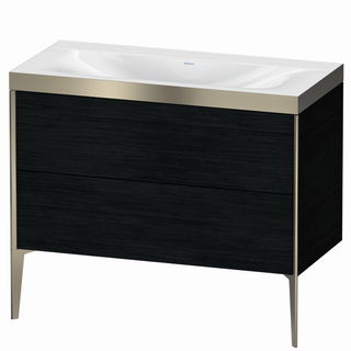 DU WTU XViu/Viu, 2 Ausz, 610x1000x480mm o.HL, champ.m./Eiche Schw,Ra. B1 ES Ah.