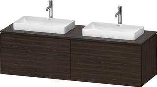 Duravit Waschtisch-Unterschrank L-Cube 162x55x48,2cm, 2 SBK, Nussb geb., Aho re