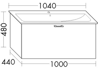 Burgbad Waschtischunterschrank sys30 100x48x44cm, 1 Auszug, Echo