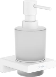 hansgrohe Lotionsspender AddStoris Wandmont., Glaseinsatz, Metall, mattweiß