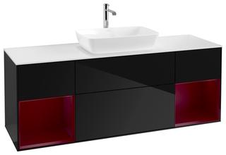 V&B WT-Unterschrank Wandbel. Finion 160cm, Pl w m, Rg Peo m Lac, glo bla Lac