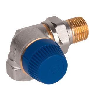 Resideo Thermostatventil Kombi-TRV DN 15, Wi-Eck links, Messing vernickelt
