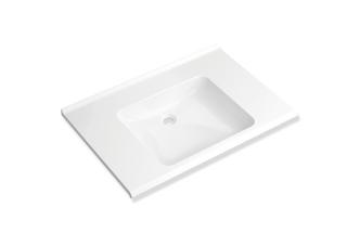 HEWI Mineralguss-Waschtisch SForm 85x55cm, modular, weiß, ohne Hahnloch