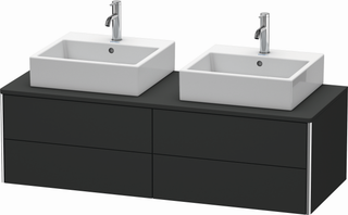 Duravit Waschtisch-Unterschrank XSquare 140x54,8x40cm, 4 La, gra matt, Nussb li