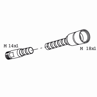 KWC Brauseschlauch ES, M14x1, Hülse M18, 1500mm, m Dichtung