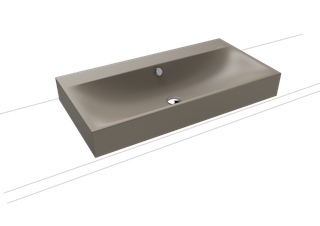 Kaldewei Aufsatz-Waschtisch SILENIO 3043 90x46cm, 3 Hahnl., sw, P-E, warm grey60