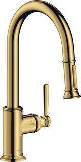 hansgrohe SPT-EHM 180 Axor Montreux mit Ausziehbrause, polished gold optic