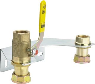 Viega Montageeinheit G2114.1 Rp 1, Messing, für Zweistutzengaszähler