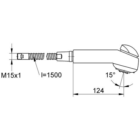 Artikelbild 2 des Artikels „GROHE Doppelstrahl-Brause 440837 für Eichelberg Vento SPT-Batterien ND chrom “