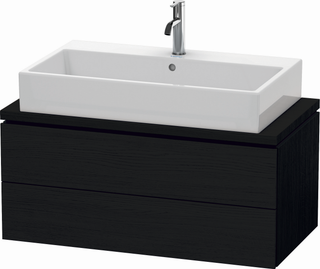 DU WTU f.Console Comp.L-Cube 400x920x477 2 Schubkästen, Eiche Schwarz ES Nussb