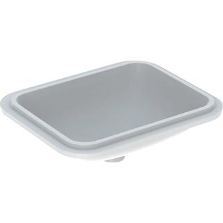Geberit Unterbau-Waschtisch VariForm 53x44cm, o HL, o Ü, re, Unters. glas./we