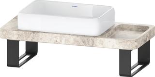 Duravit Waschtisch-Konsolen-Set Qatego 100x45x90cm, m K, K, gr. Travertin pol.