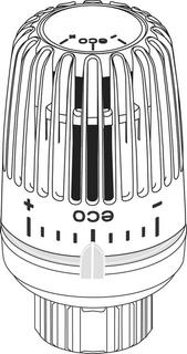 Heimeier Thermostat-Kopf VK-eco m eingeb. Fühler, Klemmverbindung, weiß