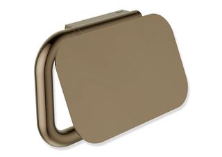 HEWI WC-Papierhalter m. Deckel Ser 480, PVD bronze glänzend