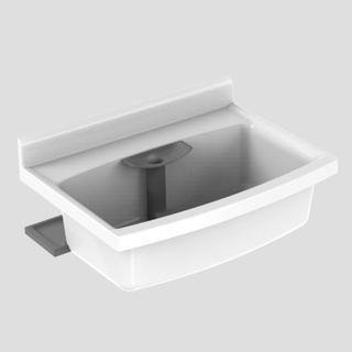 Sanit Beckenkombination maxi 70x50cm, w, Abl. ant, m Standr u Tricht.