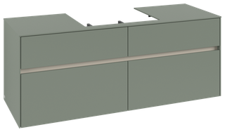 V&B Waschtischunterschrank Collaro 140x54,8x50cm, WT mittig, soft green