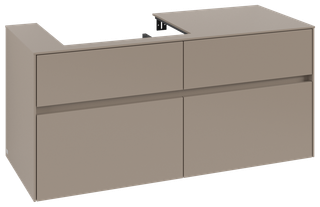 V&B Waschtischunterschrank Collaro 120x54,8x50cm, Waschtisch links, taupe