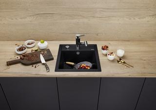 Blanco Becken DALAGO 45 SILGRANIT 46,5x51cm, cafe, mit Ablauffernbedienung