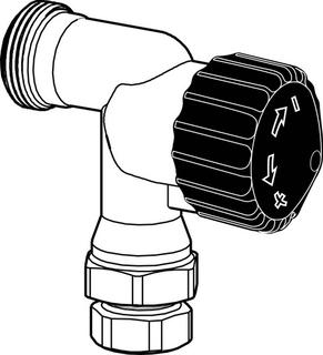 Heimeier Thermostatventil-Unterteil RVT M 22x1,5, DN 10, Ax., o. Voreinstellung