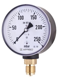 AFRISO Kapselfeder-Standardmanometer KP63 0/60mbar G1/4B rad Kl.1,6 D201